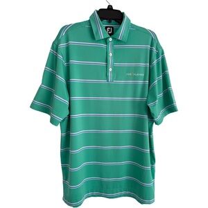 FootJoy Men’s The Players Performance Short Sleeve Striped Golf Polo L Green